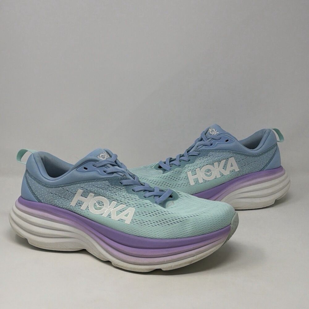 HOKA Bondi 8 AUTH Women’s 9B Airy Blue Sunlit Ocean Running Shoes 1127952